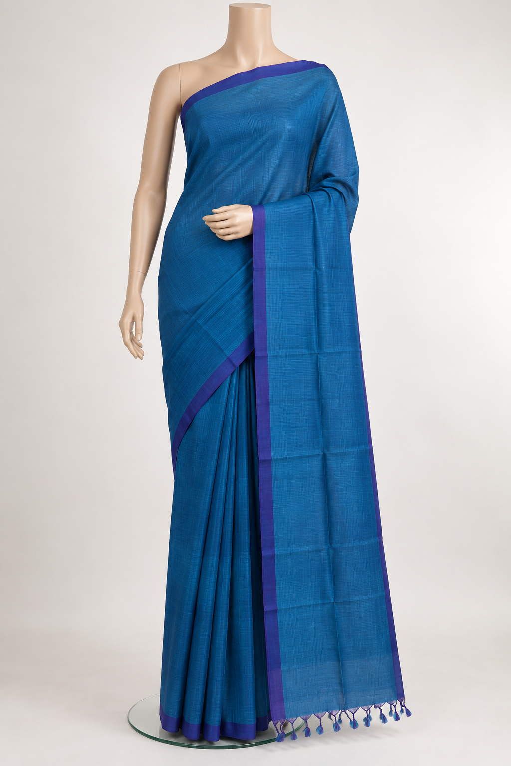 Blue Mangalagiri Silk Saree with Blouse