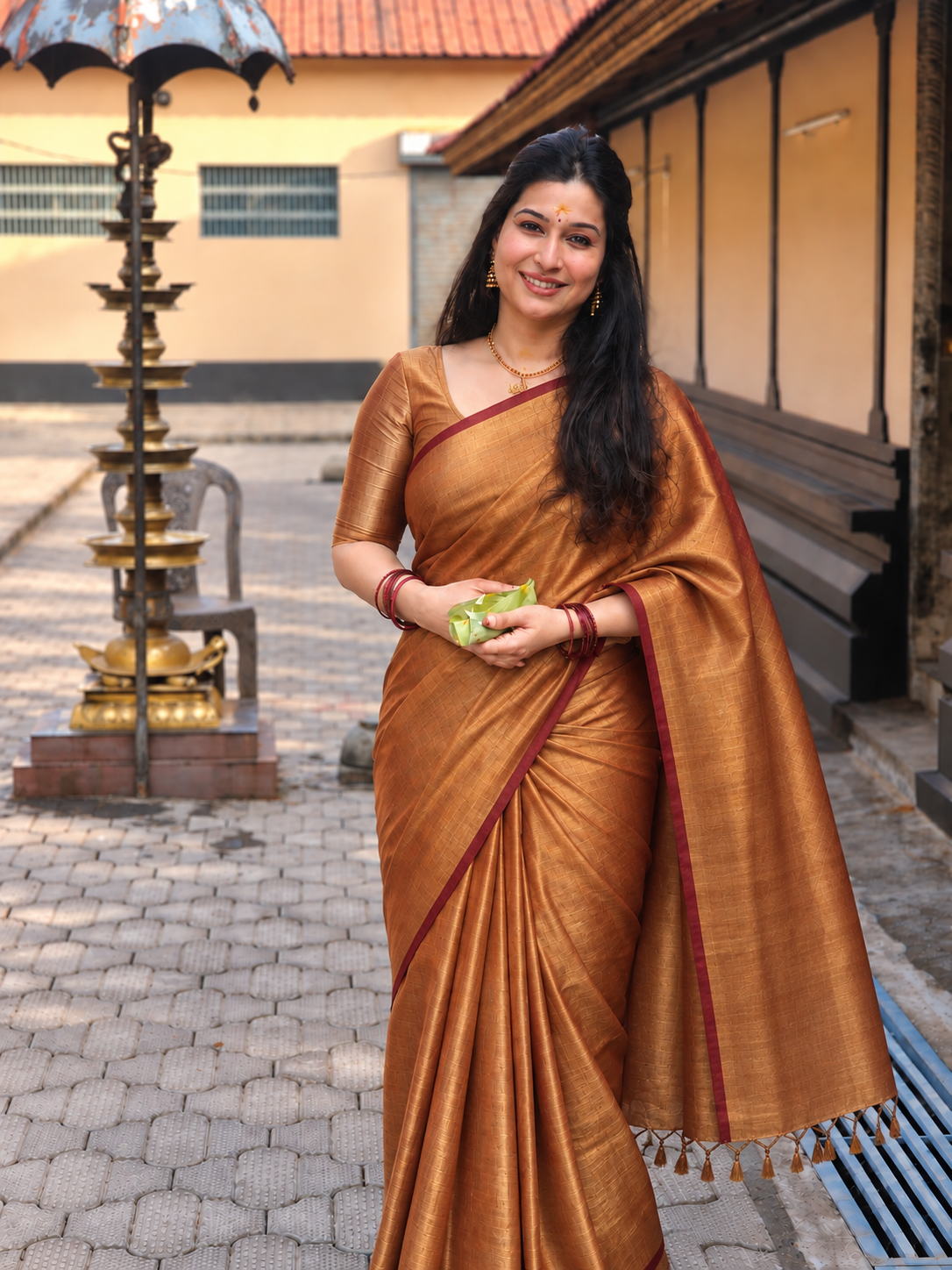 Amber Mangalagiri Silk Saree with Blouse