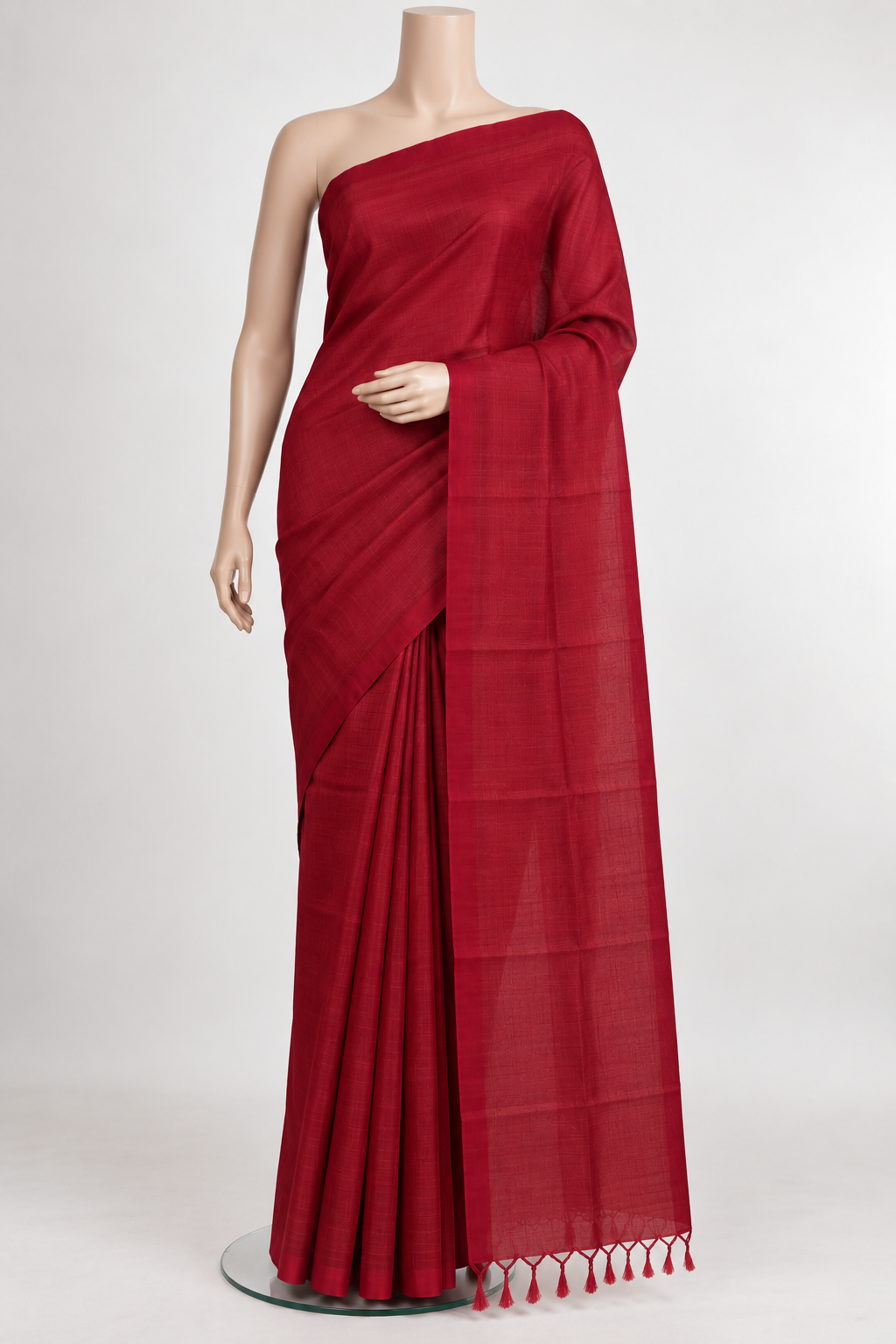 Red Mangalagiri silk saree with blouse