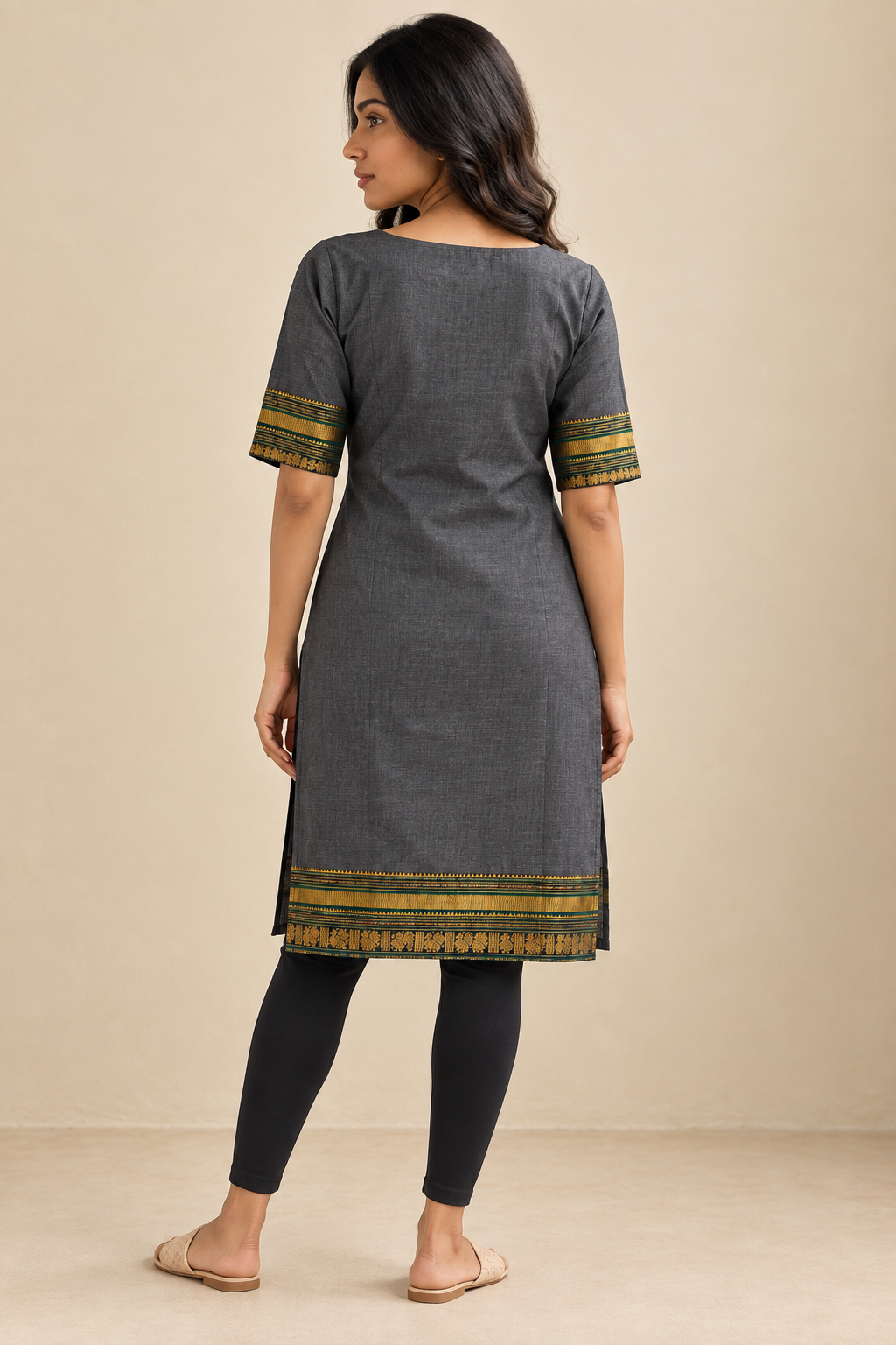 Grey Chettinad kurta