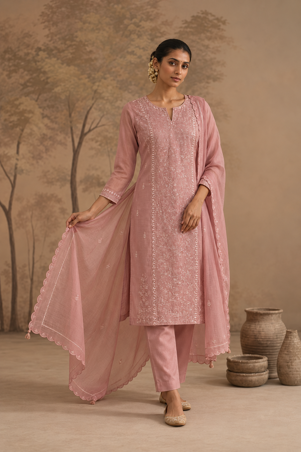 Rose Whisper Mul Chanderi Salwar Suit