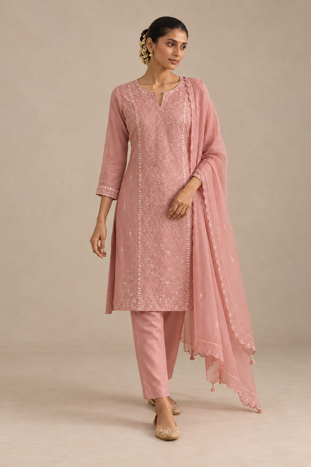 Rose Whisper Mul Chanderi Salwar Suit