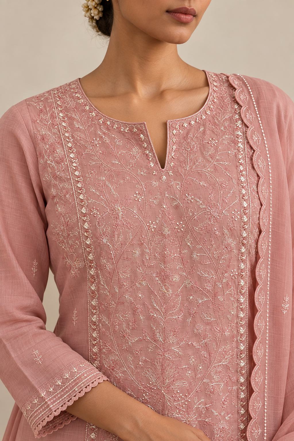 Rose Whisper Mul Chanderi Salwar Suit