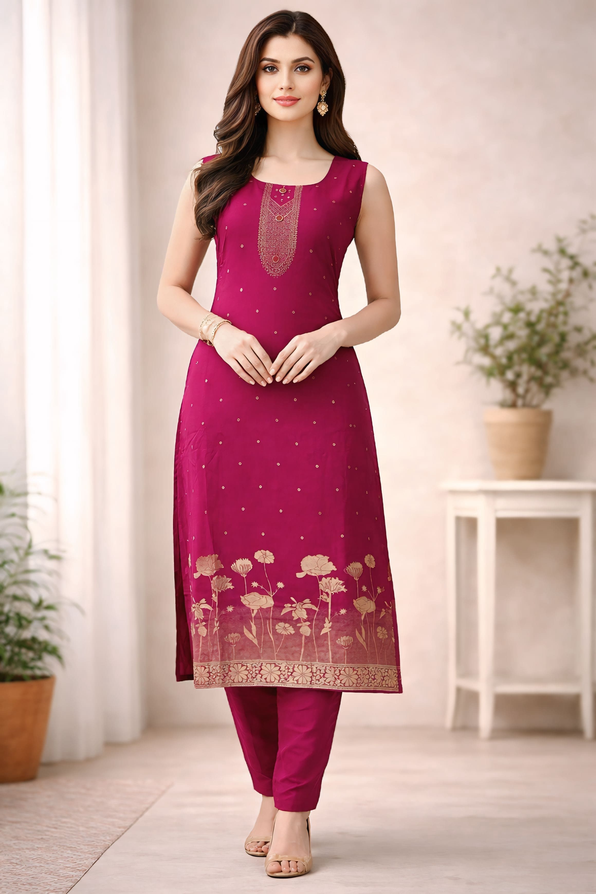 Blood cherry kurta set