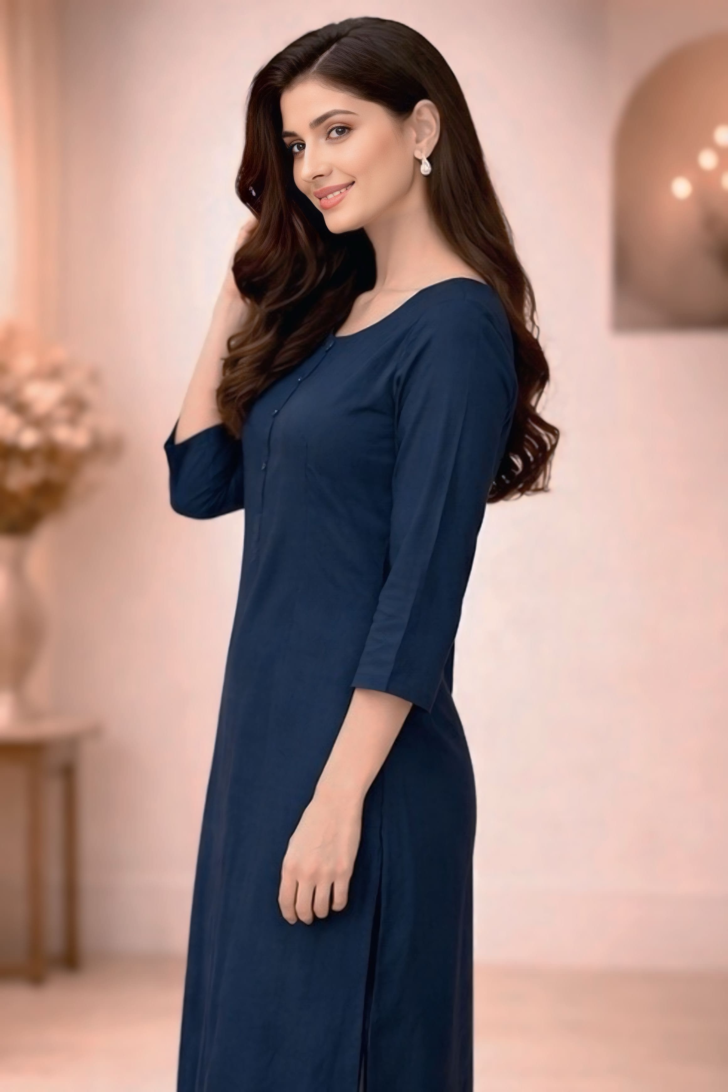 Embroidered Yoke A-Line Kurta